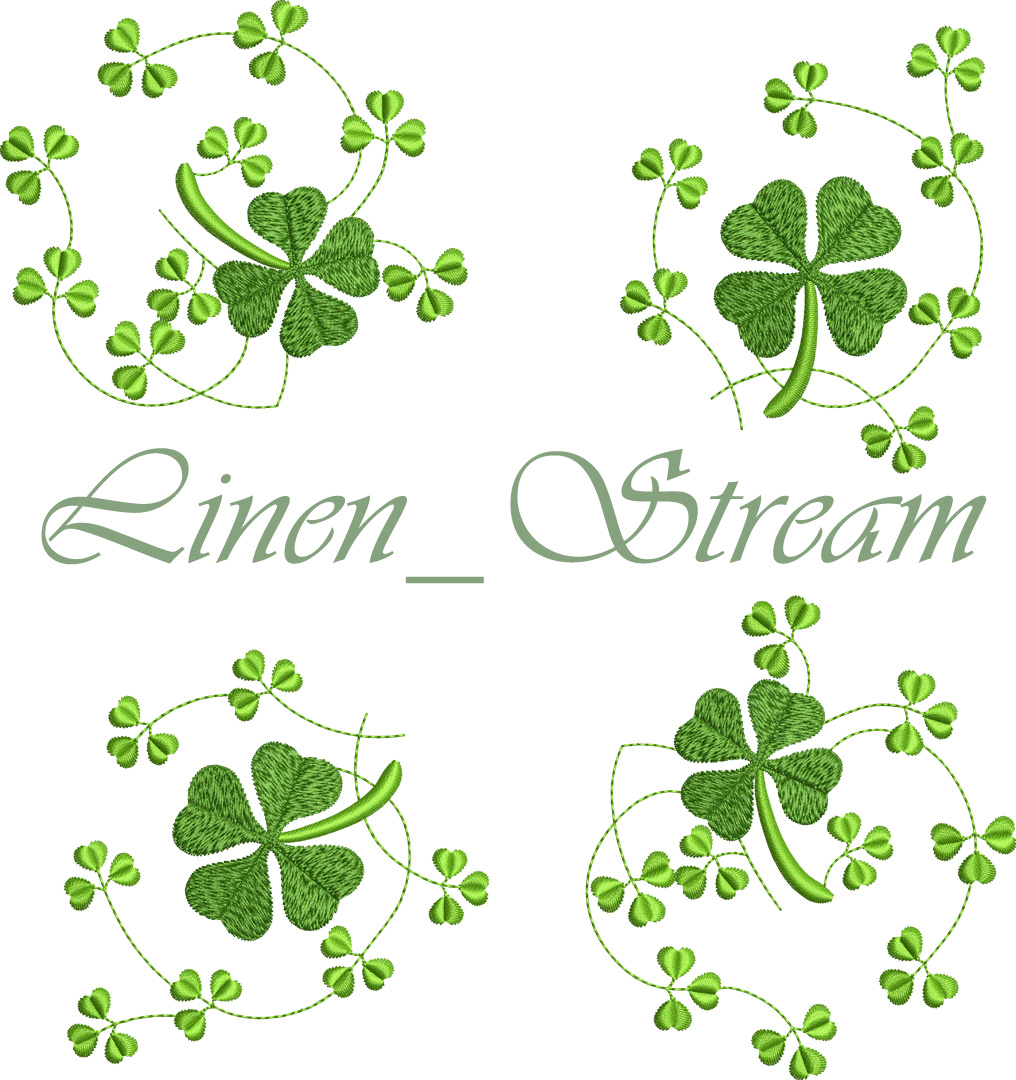 Clover napkins 1 machine embroidery designs 4 Clover napkins 1
