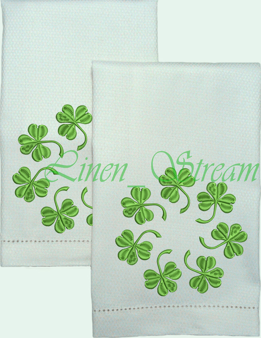 Clover napkins 2 machine embroidery designs 3 Clover napkins 2