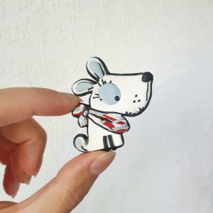 Dog brooch pin polymer clay animal jewelry tutorial for beginners