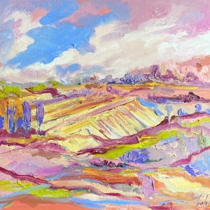 Summer Fields, Oil on canvas, Landscape painting, Fauvism, Fields art.