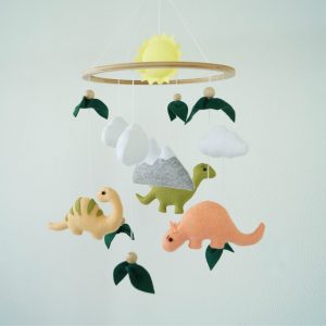 dinosaur baby mobile, mobile nursery, crib mobile