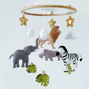 Safari baby mobile personalized, crib mobile, jungle baby shower