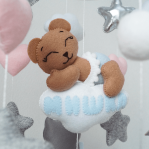 Bear mobile, baby mobile nursery, fox owl mobile, crib mobile