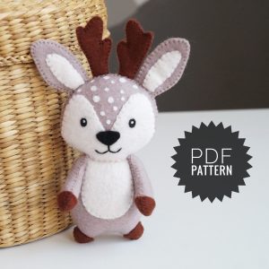 Woodland felt toys fawn pattern
