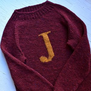 Personalized knitted sweater, custom embroidery jumper