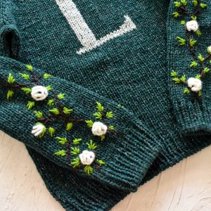 Custom embroidery fairycore flowers sweater Personalized jumper