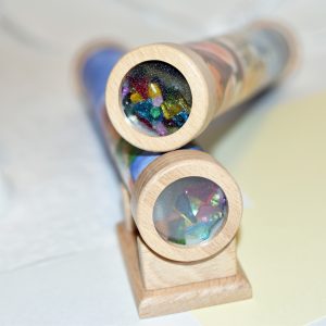 Outer space kaleidoscope. Science teacher gift. Space age art.