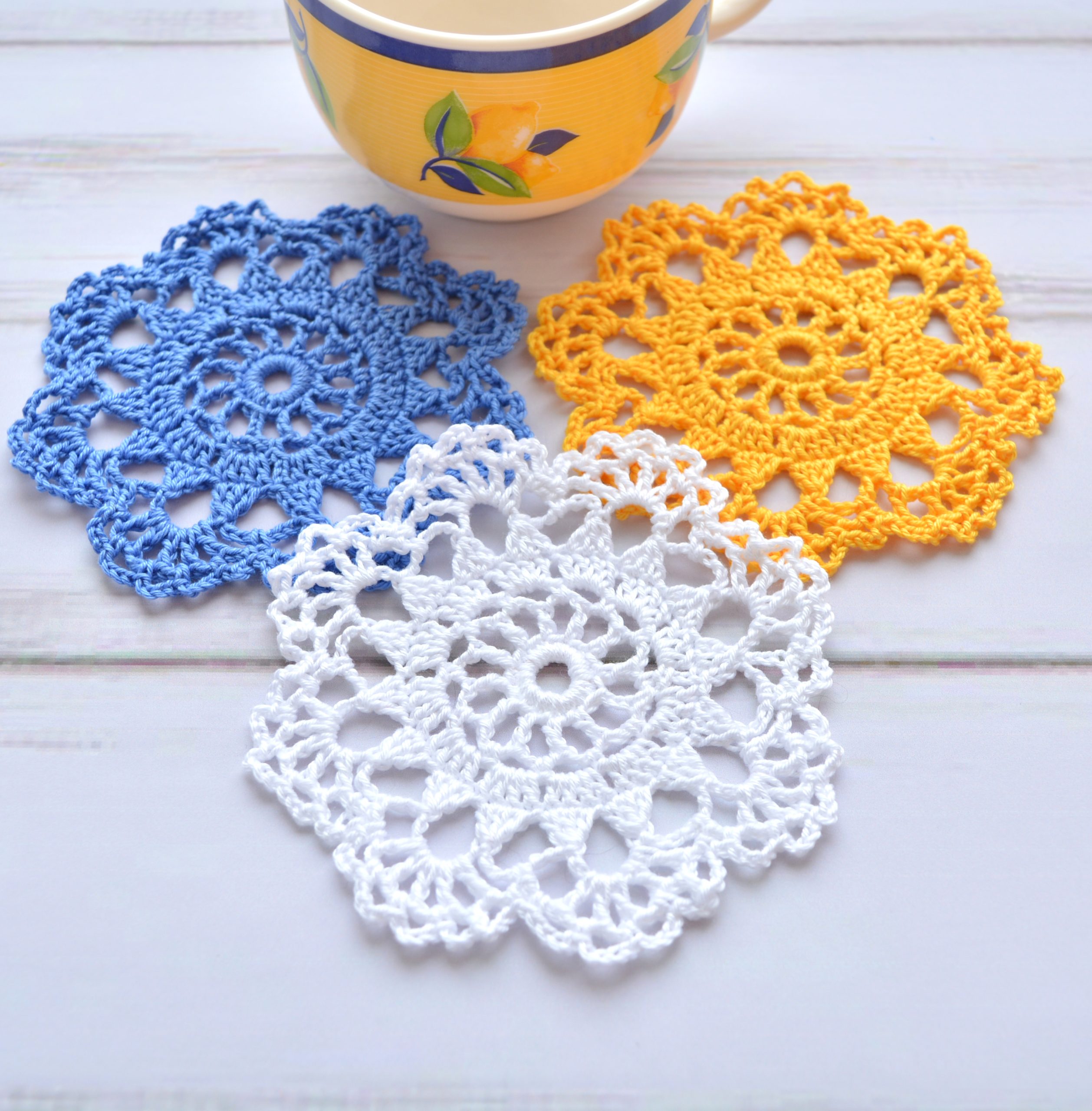 Crochet lace Coasters Pattern, Small doily tutorial, gift