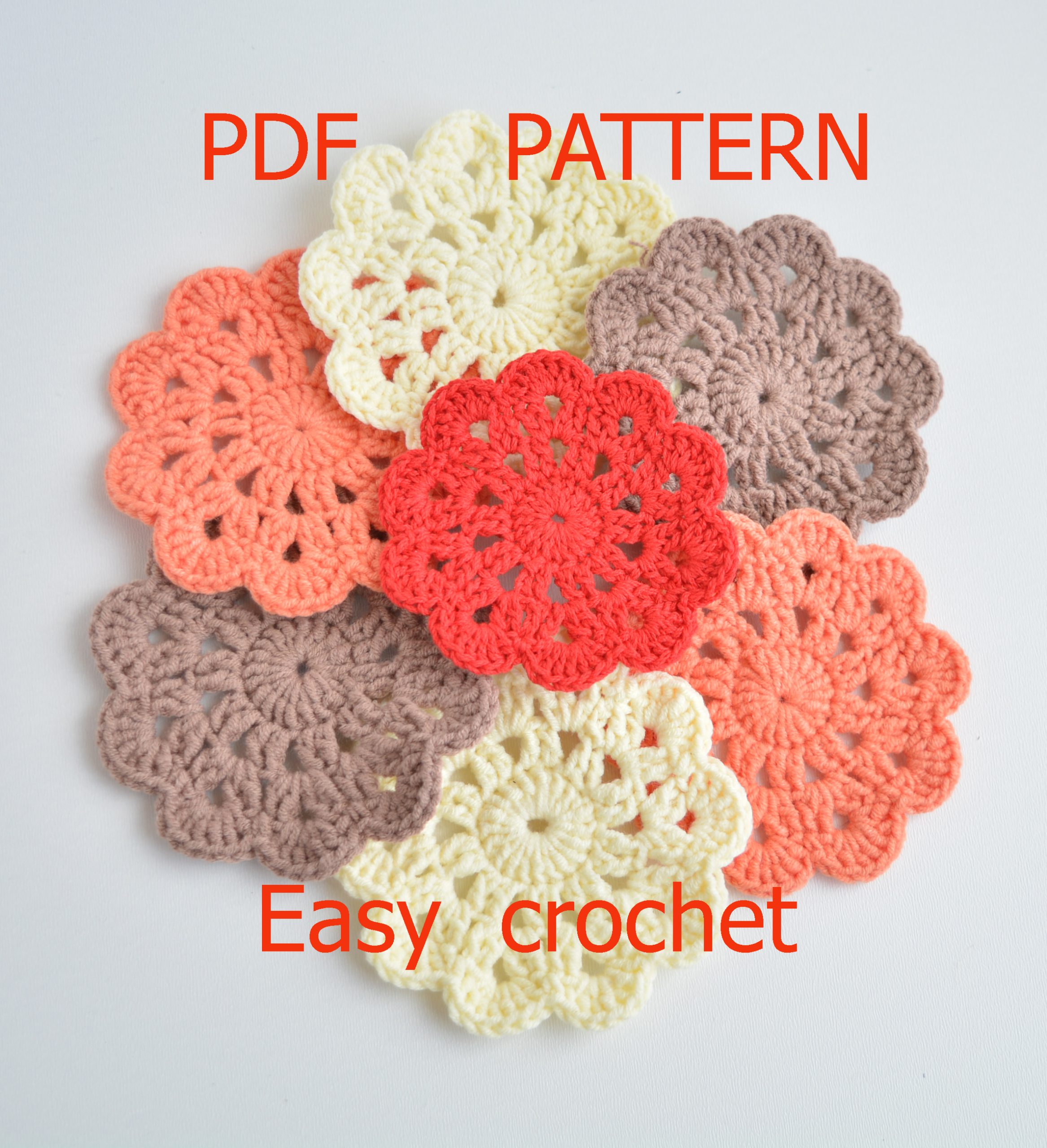 Crochet coasters pattern, Small crochet doily, gift for mom