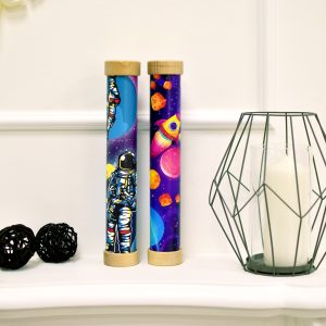 Outer space kaleidoscope. Science teacher gift. Space age art.