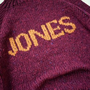 Personalized knitted sweater, custom embroidery jumper