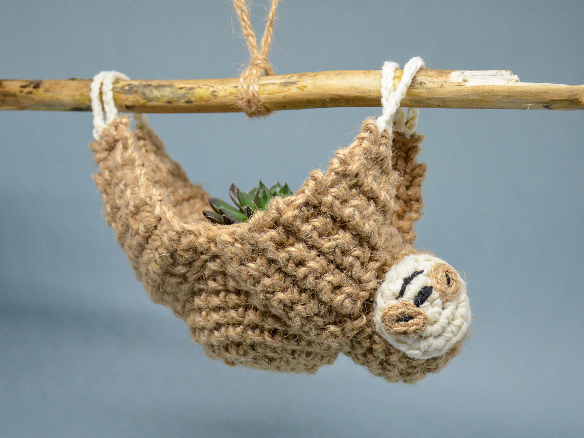 Handmade Crochet Adorable/cute Sloth Plant Holder, Baby Nursery