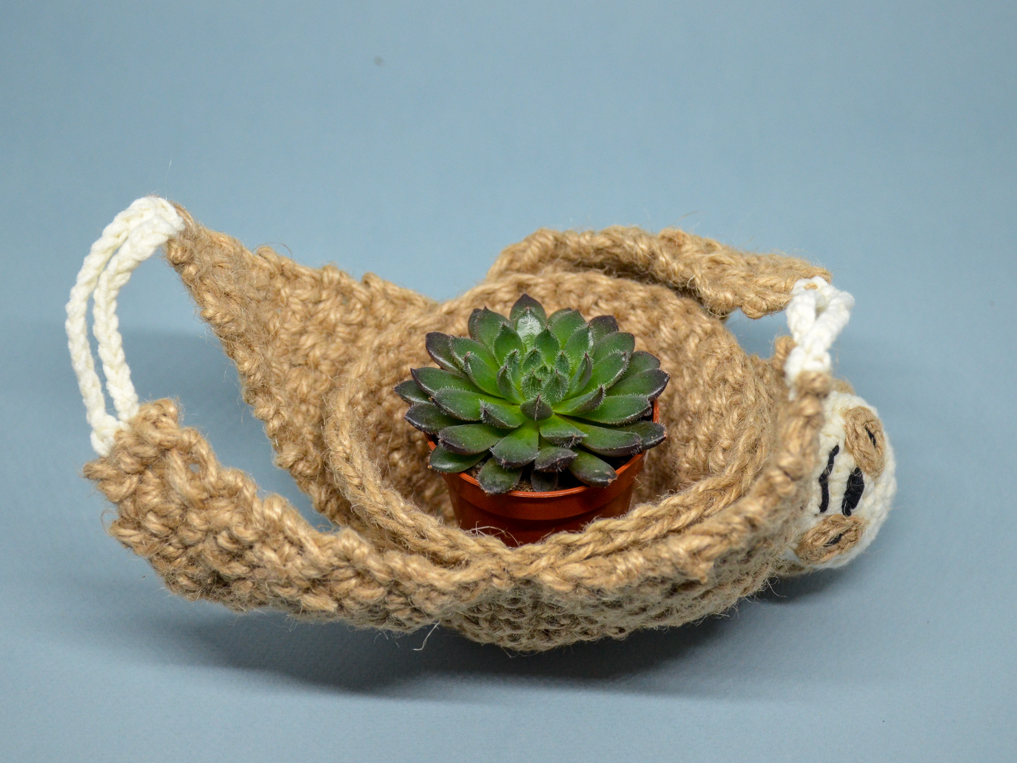 Handmade Crochet Adorable/cute Sloth Plant Holder, Baby Nursery