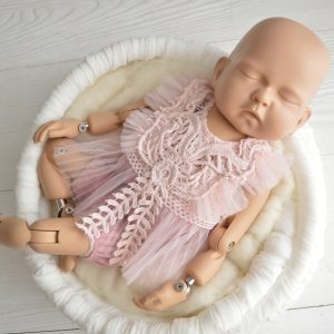 Newborn girl pink top and pants photo props outfit