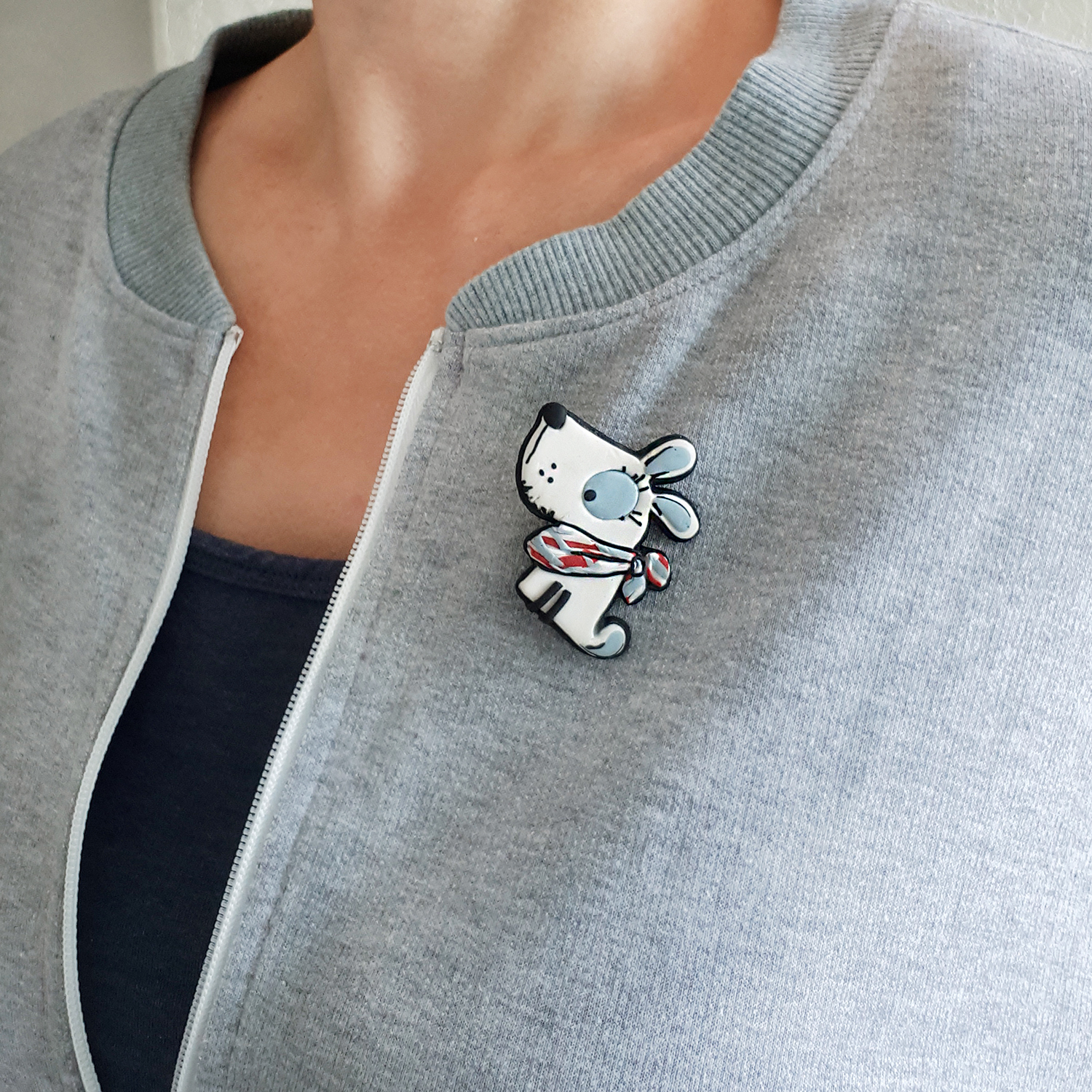 Dog brooch pin polymer clay animal jewelry tutorial for beginners 5 Dog brooch pin polymer clay animal jewelry tutorial for beginners - Image 5