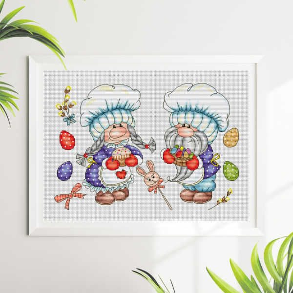 Easter gnomes cross stitch pattern pdf