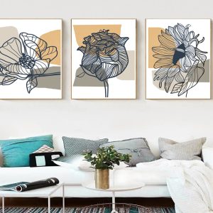 Flower Line Art Digital Prints Ohra Home Art Botanical Print