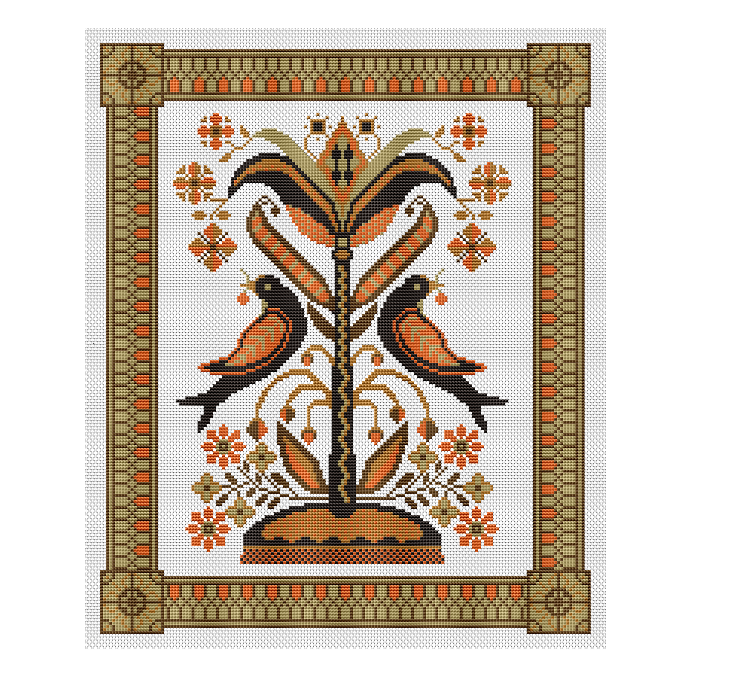 Fraktur Cross Stitch Pattern Birds Sampler Instant Download PDF 112 3 Fraktur Cross Stitch Pattern Birds Sampler Instant Download PDF 112 - Image 3