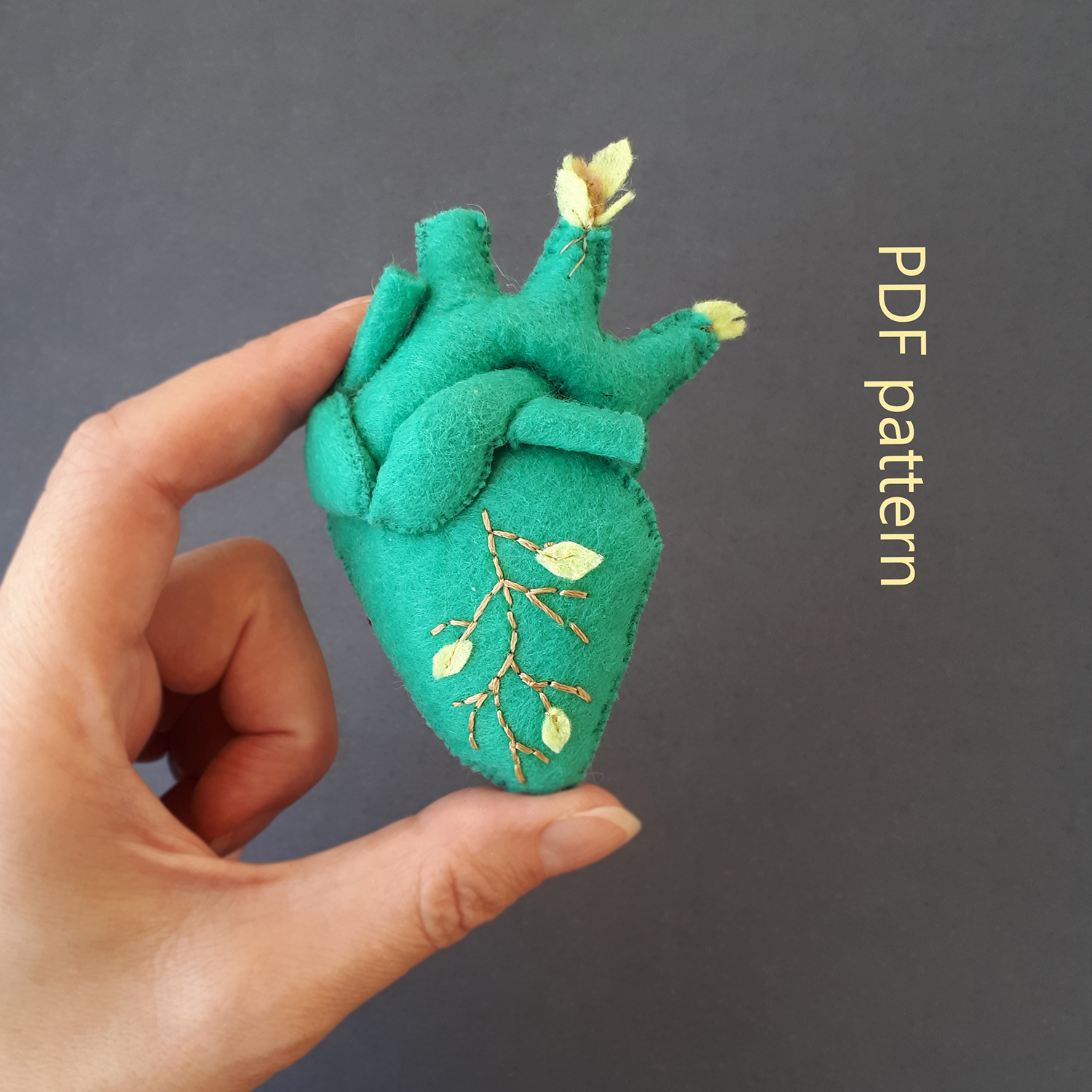 Digital PDF Pattern Flower Human Heart Hand Embroidery Pattern PDF Modern  Hand Embroidery Pattern 