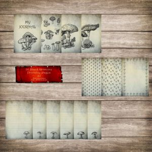 26 Pages of Grimoire Mushrooms , Blank Spell Paper, Printable Junk Journal Pages, DIY Witchcraft Spell Book, mushroom potion, Download BOS