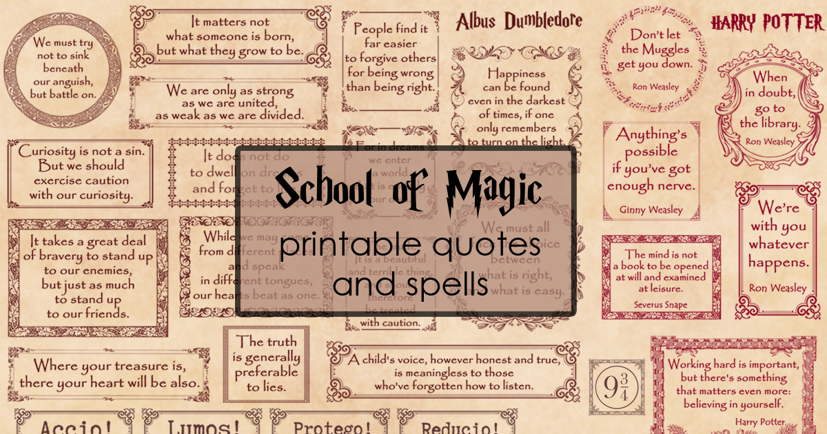 Harry Potter wizard printable quotes and journaling phrases