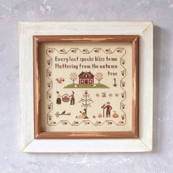 Autumn Sampler, PDF  primitive cross stitch pattern