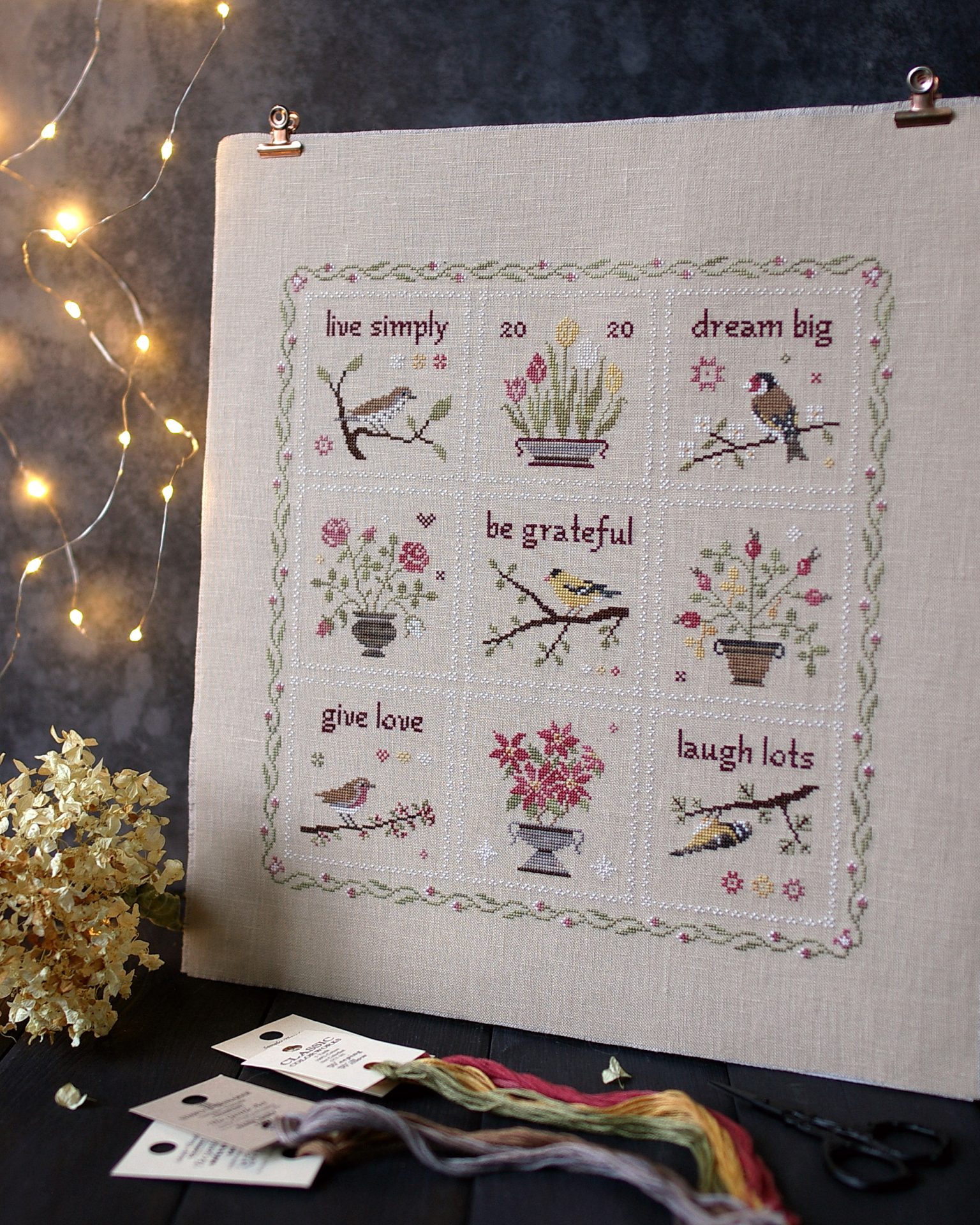 Live Simply Sampler, PDF primitive cross stitch pattern 6 Live Simply Sampler, PDF primitive cross stitch pattern - Image 6