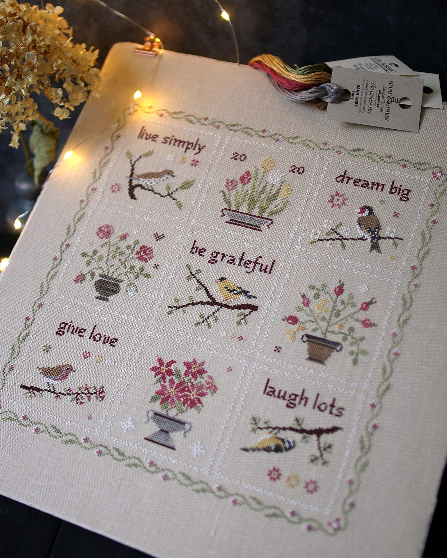 Live Simply Sampler, PDF primitive cross stitch pattern 7 Live Simply Sampler, PDF primitive cross stitch pattern - Image 7