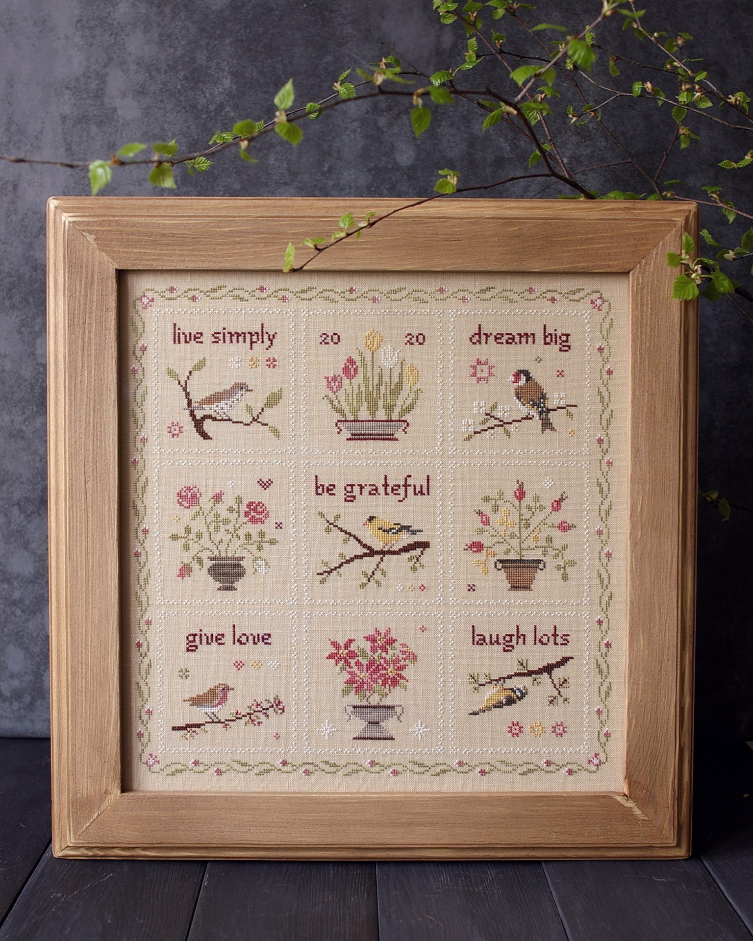 Live Simply Sampler, PDF primitive cross stitch pattern 4 Live Simply Sampler, PDF primitive cross stitch pattern - Image 4