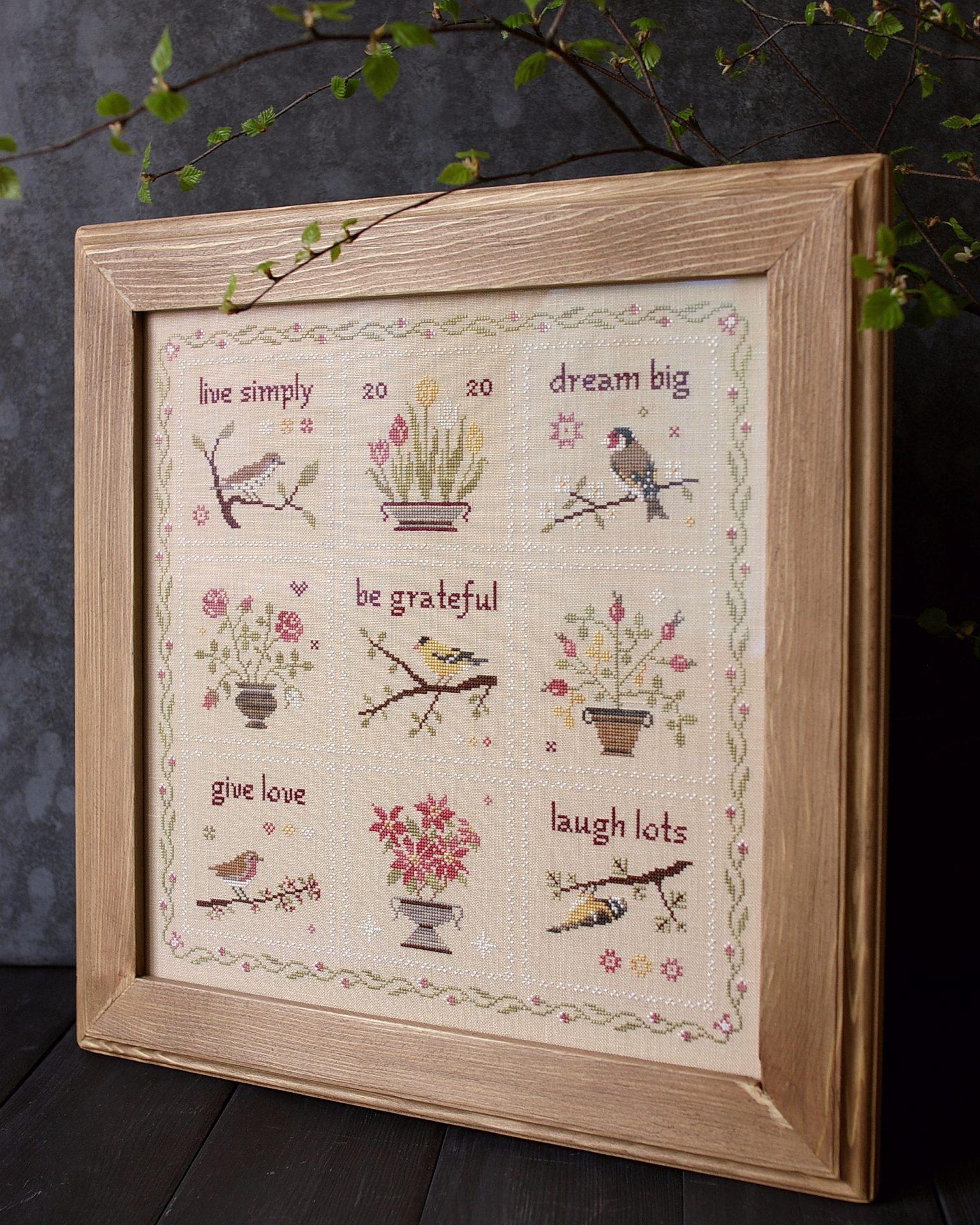Live Simply Sampler, PDF primitive cross stitch pattern 3 Live Simply Sampler, PDF primitive cross stitch pattern - Image 3