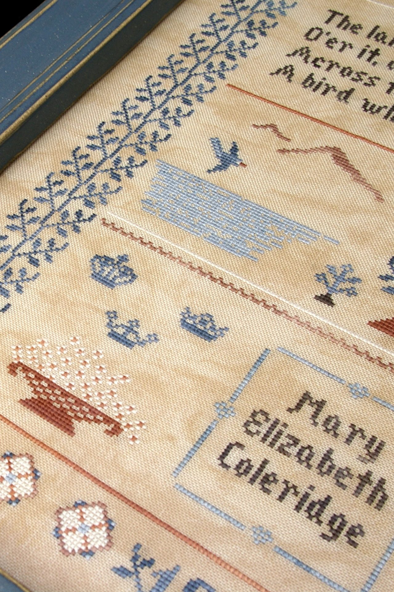 Bluebird Sampler, PDF primitive cross stitch pattern 6 Bluebird Sampler, PDF primitive cross stitch pattern - Image 6