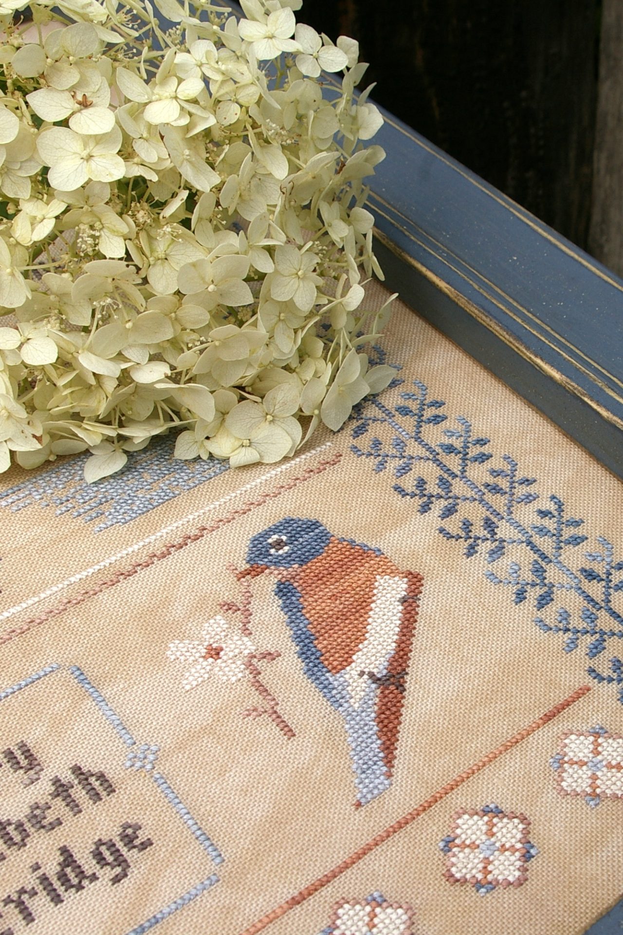 Bluebird Sampler, PDF primitive cross stitch pattern 5 Bluebird Sampler, PDF primitive cross stitch pattern - Image 5