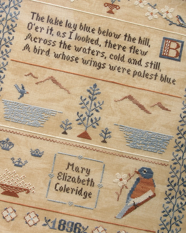 Bluebird Sampler, PDF primitive cross stitch pattern 7 Bluebird Sampler, PDF primitive cross stitch pattern - Image 7