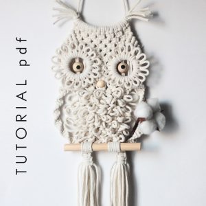Macrame OWL Wall Hanging Pattern PDF, DIY boho wall decor tutorial