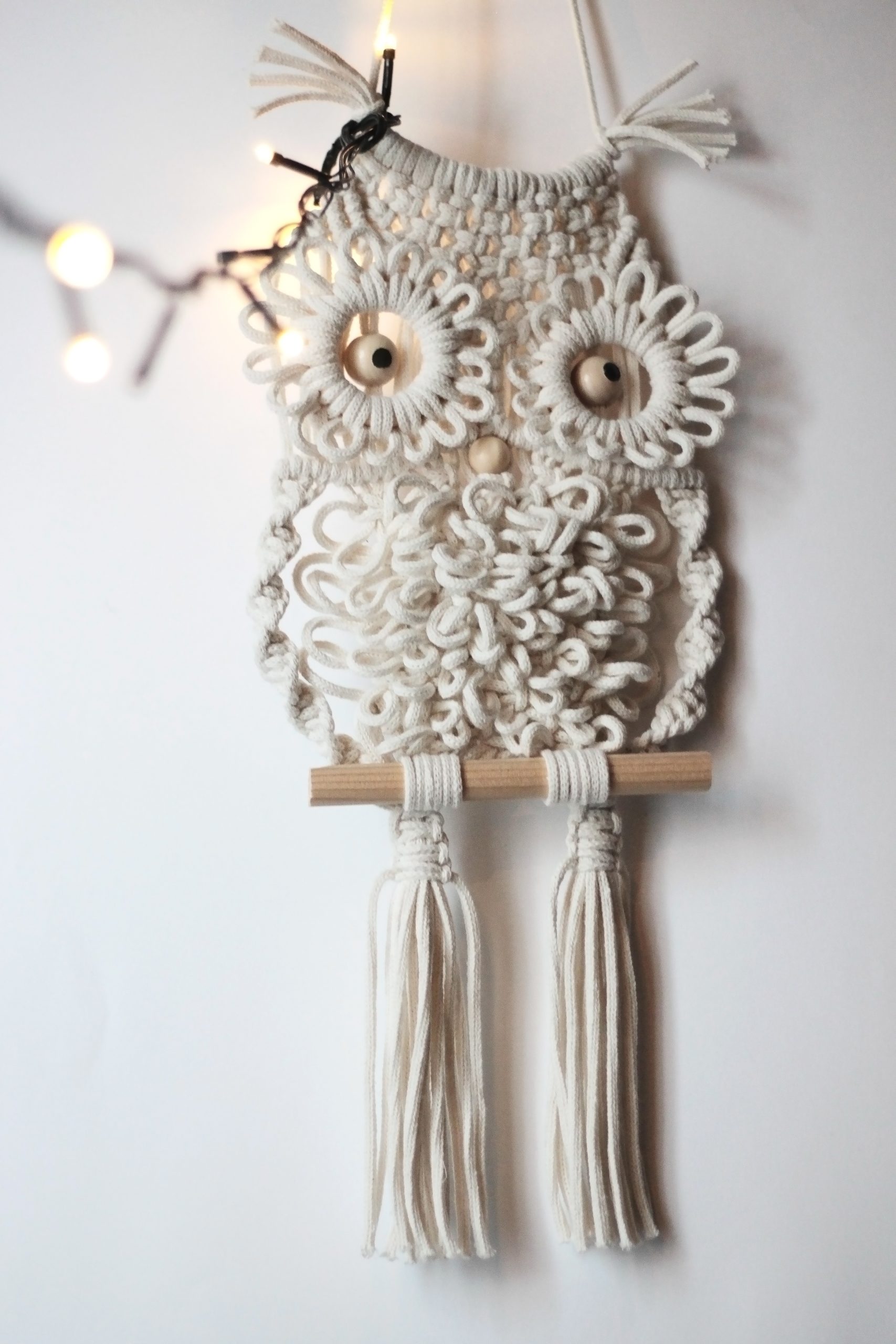 DIY Handmade Macrame Owl keychain