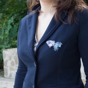 Whimsical fish, designer’s jewelry, gift for friend
