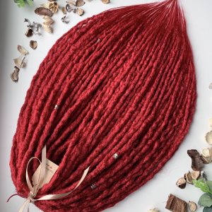 Red dreads bumpy, double ended dreadlocks extension