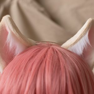 Ahri KDA the baddest handmade white fox cat ears faux fur cosplay