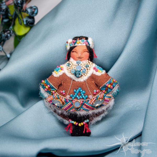 Ethnic girl brooch