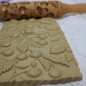Rolling pin for cookies, Patterned rolling pin cherry