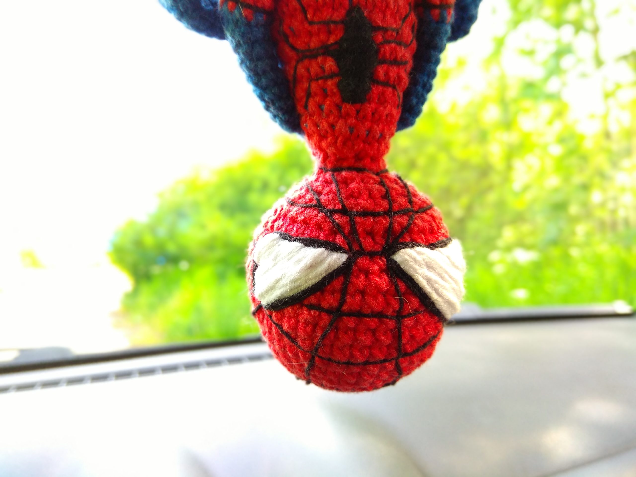 Crochet Spider man toy Car suspension Car decor 6 Crochet Spider man toy Car suspension Car decor - Image 6