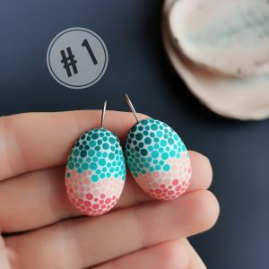 Mosaic polymer clay earrings. Silver 925. Hypoallergenic