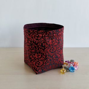 red jacquard dice bag