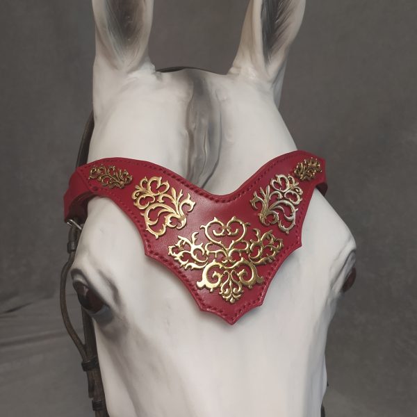 Medieval browband for horses red