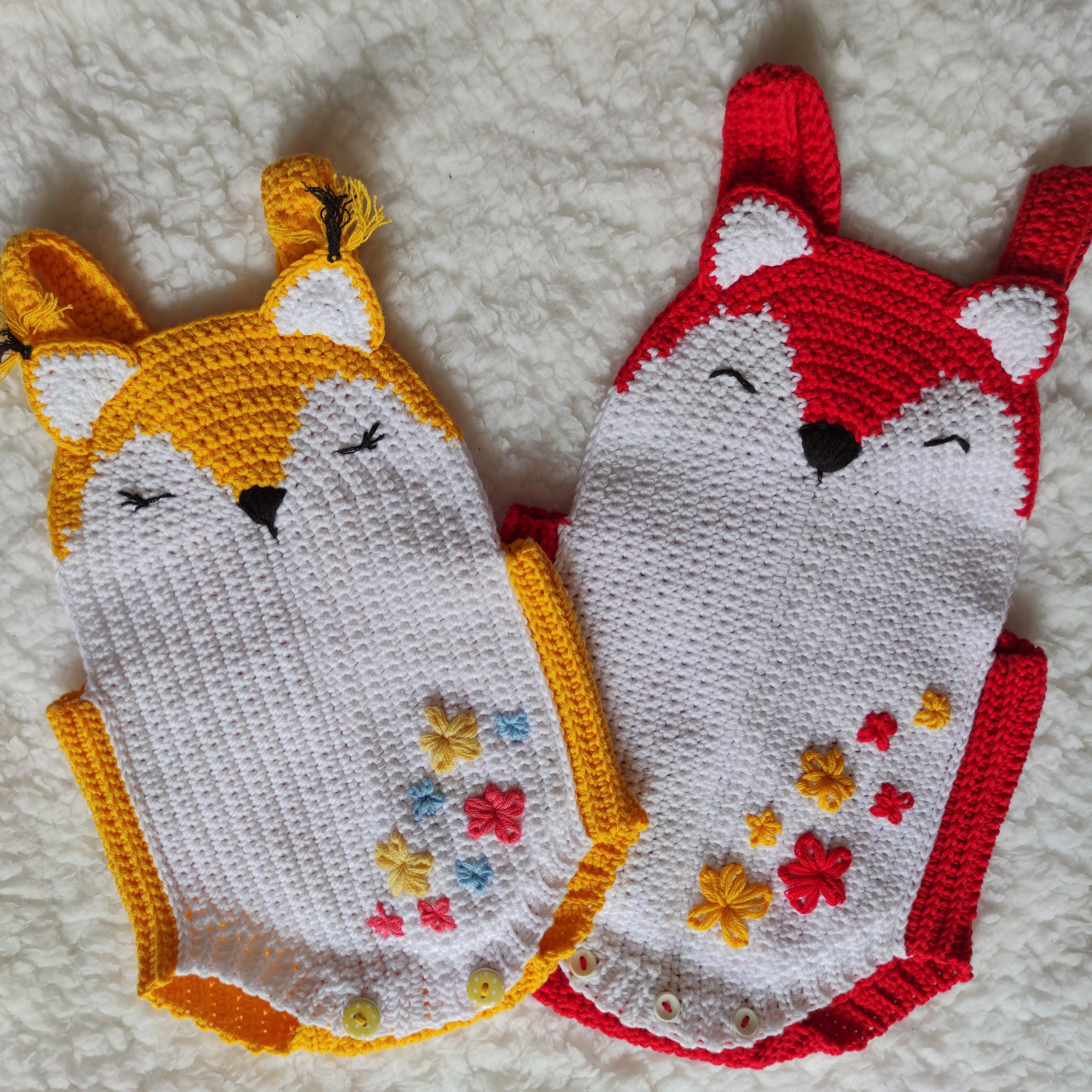 Crochet Pattern PDF Baby Romper Fox or Squirrel - Crealandia