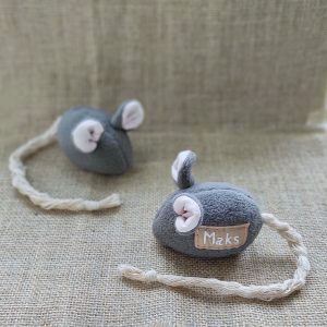 Personalized mouse cat toy with bell, mice shaped catnip toy