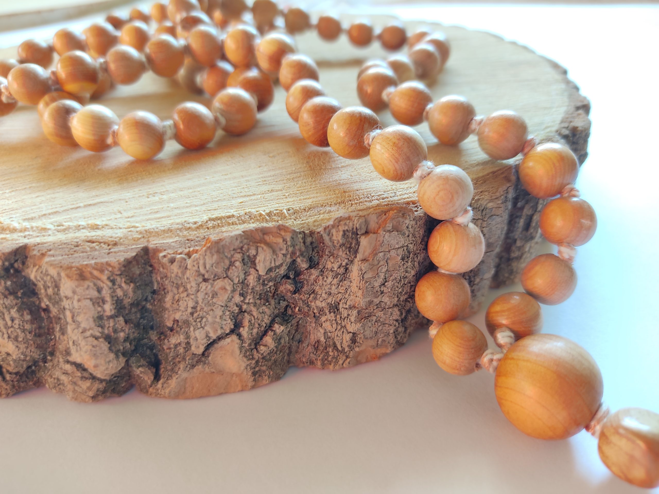 Baha'i Prayer Beads 19x5/plum wood prayer necklace/baha'i gifts