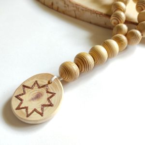 Bahai Prayer Beads 19×5/larch wood prayer necklace/baha’i gifts