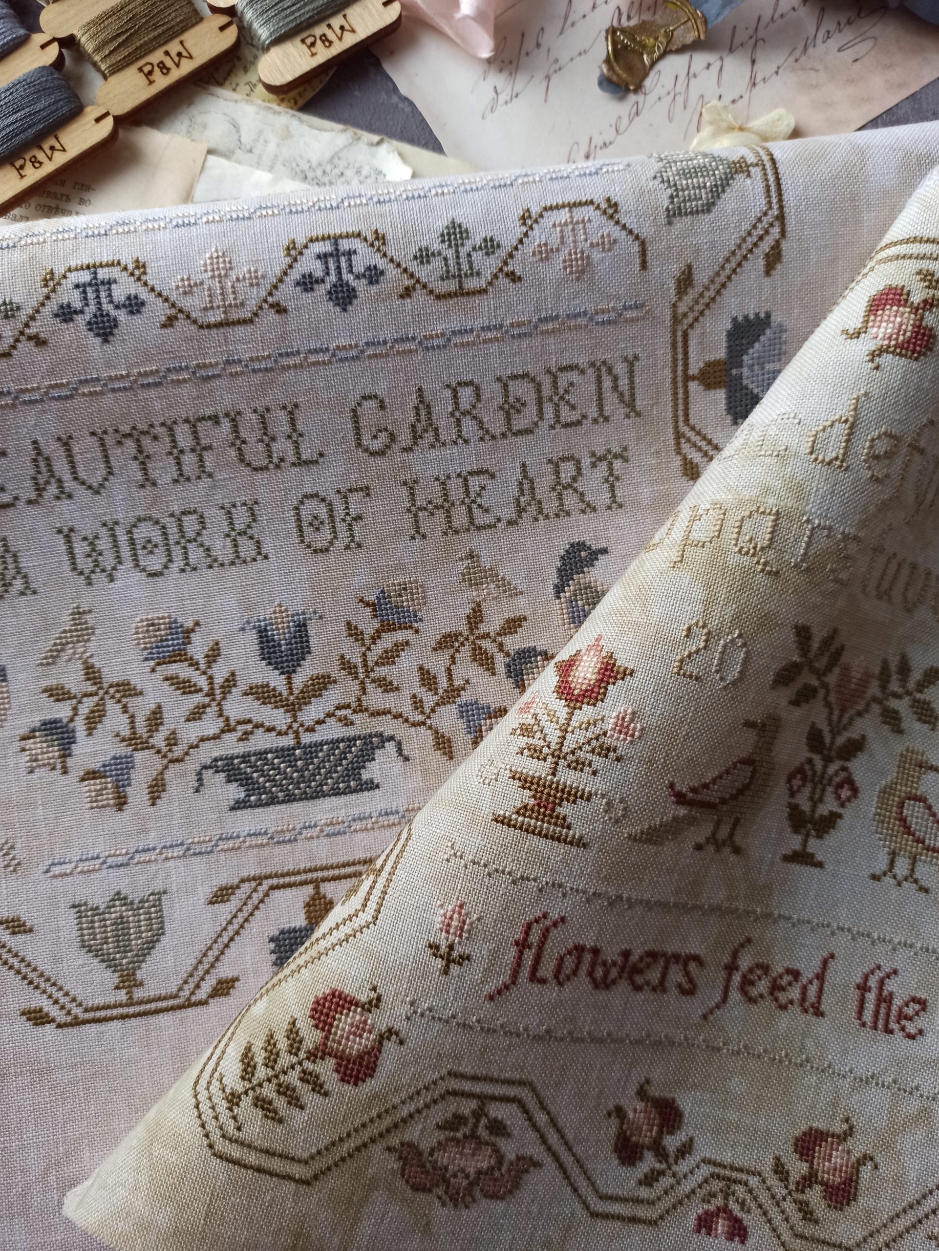 A beautiful garden Sampler Cross stitch pattern PDF 10 a-beautiful-garden-sampler