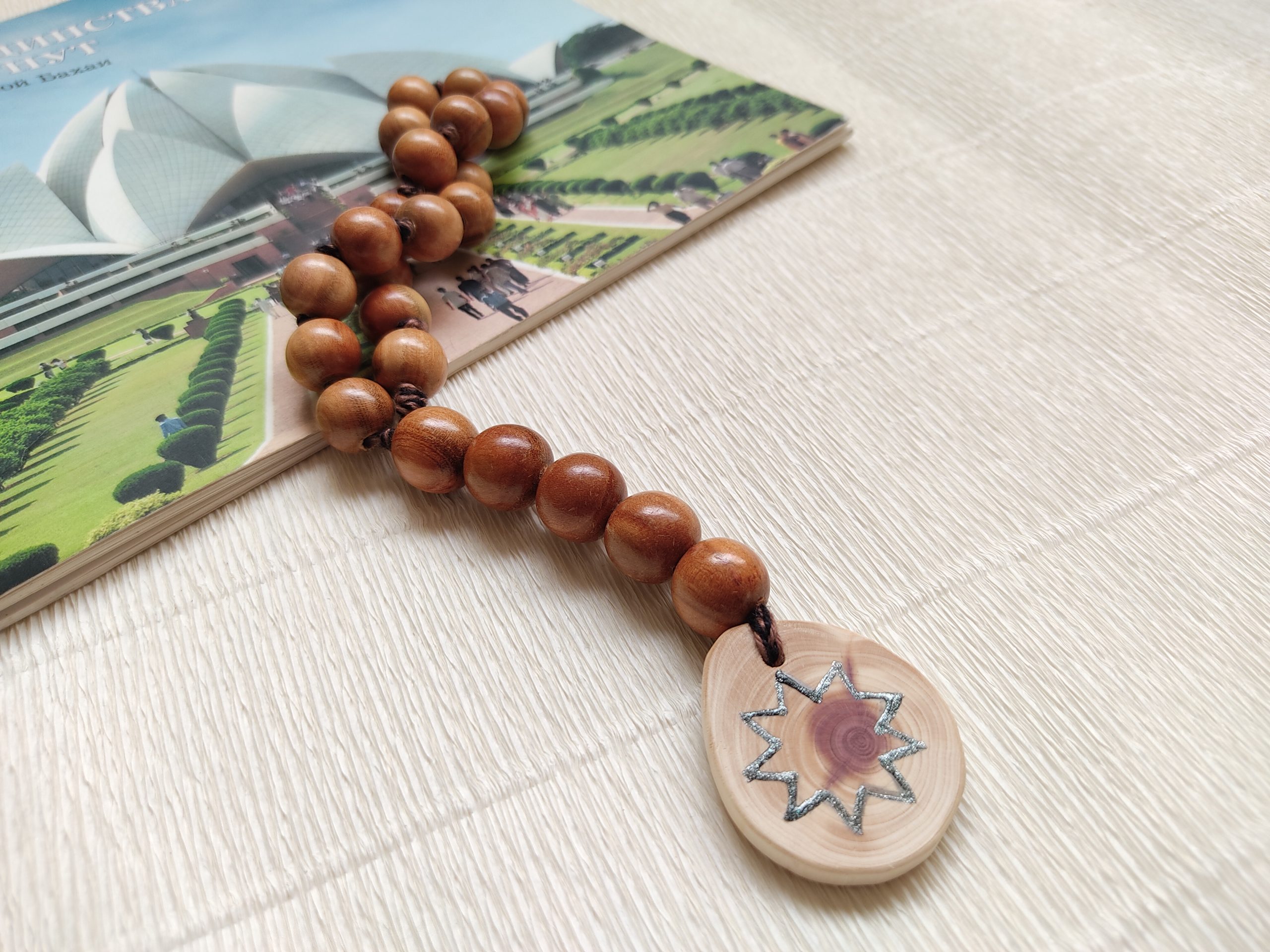 Baha'i Prayer Beads 19x5/plum wood prayer necklace/baha'i gifts